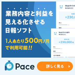業務と利益を見える化させる日報ソフト「Pace(ペース)」